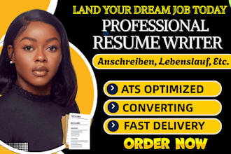 write ats compliant german CV lebenslauf, english resume and cover letter