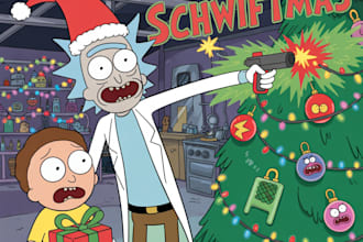 draw you a rick and morty christmas card