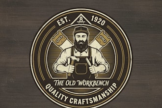 design a unique vintage carpentry logo for your brand