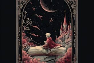 create illustrated fairytale book cover