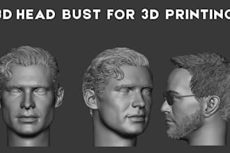 do 3d head bust likeness model portrait from photo to stl file for 3d print