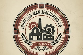 design a unique vintage factory logo for your brand