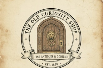 design a unique vintage door logo for your brand