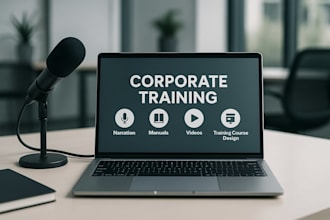 create training course, training voiceover, manual, slides, training content