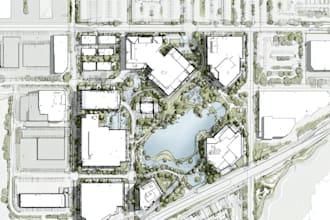 draw vector site plan or map illustration for real estate property