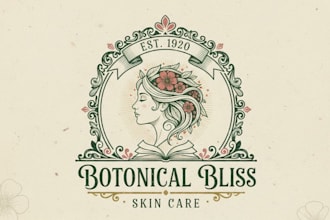 design a unique vintage skin care logo for your brand