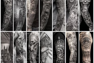 create a tattoo design of tattoo sleeve