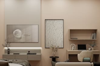 create interior design 3d visualization of  house apartment