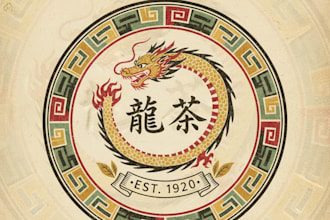 design a unique vintage asian logo for your brand