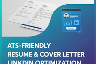 create a professional friendly resume, cover letter