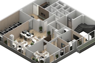 create 3d floor plans for home, office, or commercial spaces