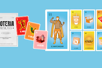draw custom loteria cards card illustration mexican artwork style box design