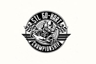 design go kart race championship belt logo