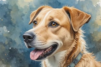 draw watercolor pet portrait