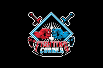 design minimal fighting game community logo