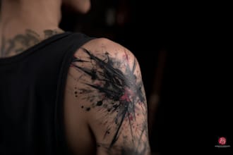 custom an abstract black tattoo design