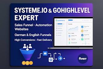 sales funnel in german systeme io, gohighlevel, systeme io, gohighlevel website