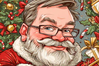 draw christmas cartoon caricature