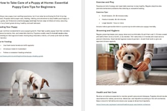 write SEO pet care and veterinary blog posts and articles