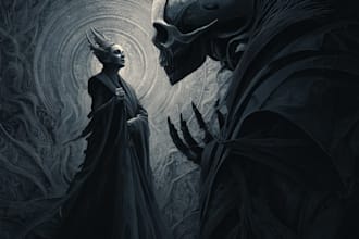 draw horror and dark fantasy illustrations