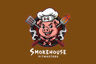 create modern style for barbecue mascot logo design service