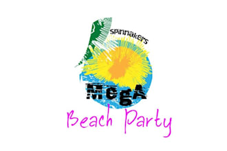 design professional mega beach party colorful logo