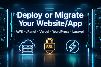 deploy, migrate or speed up your website or app AWS, cpanel, laravel