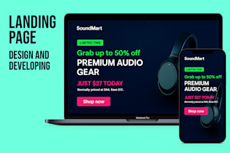 create a modern, high converting landing page for your brand or startup