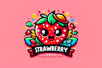 make a high quality strawberry character mascot logo for you with new concept