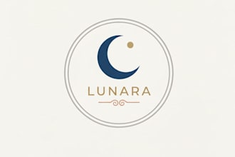 design unique and attractive 3d minimalist moon logo