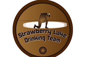 design classic strawberry lake drinking team logo