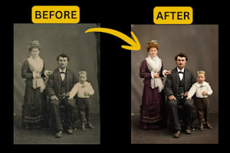 restore and colorize old damaged photos