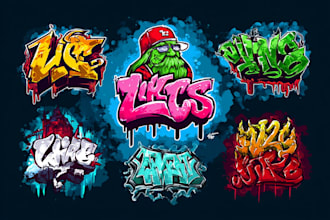 design a custom graffiti logo with an urban, street art vibe