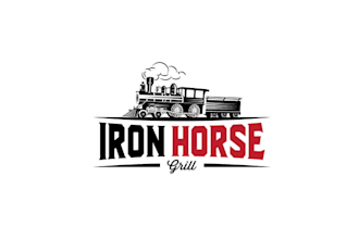 design magnificent iron horse grill logo