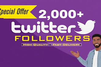 2000 twitter followers as your need