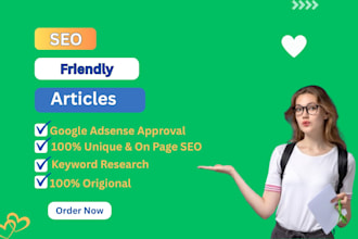 write 30 seo friendly article for adsense approval