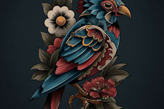 create traditional tattoo,logo design