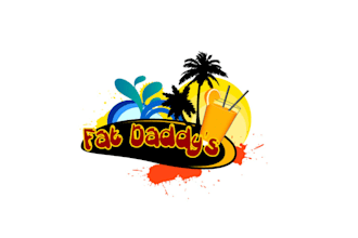 design colorful drink juicy fat daddys logo