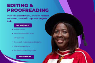 edit dissertations, phd and masters document, research, capstone projects, tasks
