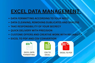 clean, format, merge, split excel and CSV data