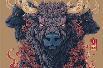 illustrate unique beast illustration in my style