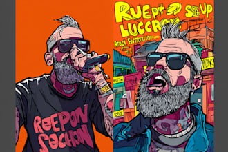 craft skate punk, hip hop, cartoon illustration poster, flyer,  hardcore, album
