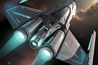 draw high quality spaceship concept