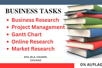 do business tasks, project management, gannt chart risk, reports, ppt, papers