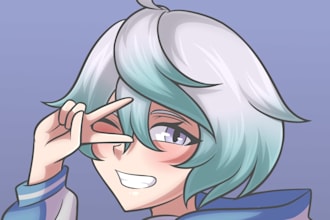 draw anime art for your characters , only head