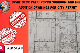 draw deck patio porch sunroom and home addition drawings for city permit
