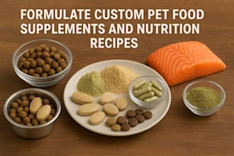 formulate custom pet food supplements and nutrition recipes