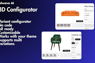 design 2d 3d shopify store with product personalization setup
