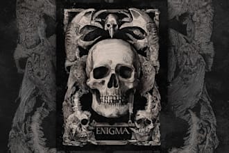 create dark art, horror or skull artworks illustration