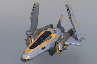 create hard surface model, 3d weapon and custom scifi spaceship model design